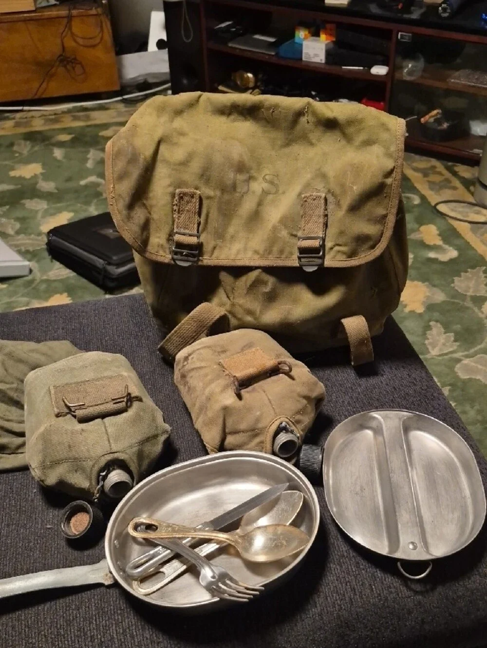 WWII US AIRBORNE PARATROOPER MUSETTE JUMP BAG- 1945